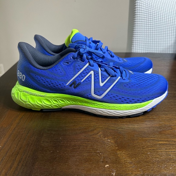New Balance Blue Running Shoes with Lime Green Sole - Picture 2 of 6